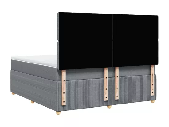 Sommier à lattes de lit avec matelas Gris clair 180x200cm Tissu