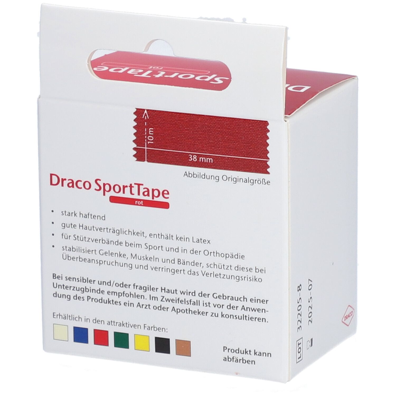 Draco SportTape 3,8 cm x 10 m rot