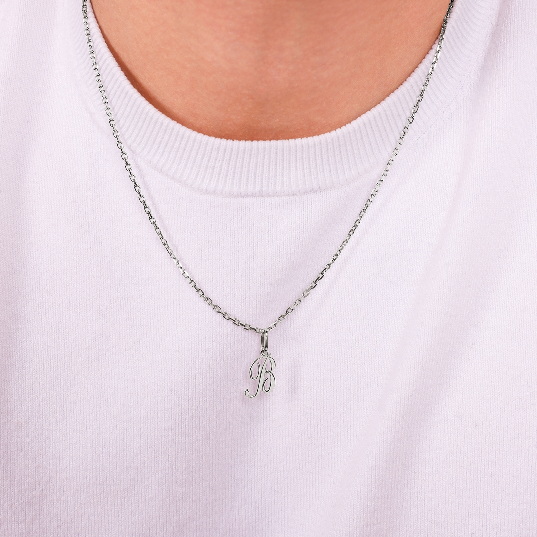 Anhänger 925 Silber rhodiniert Buchstabe B