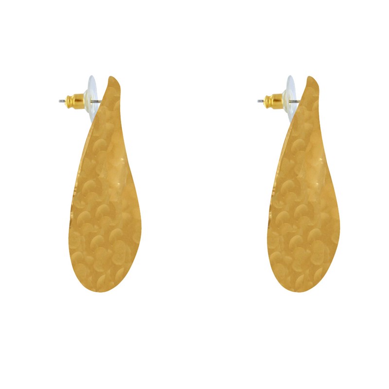 Boucles d'Oreilles Laiton Doré Feuilles Rondes