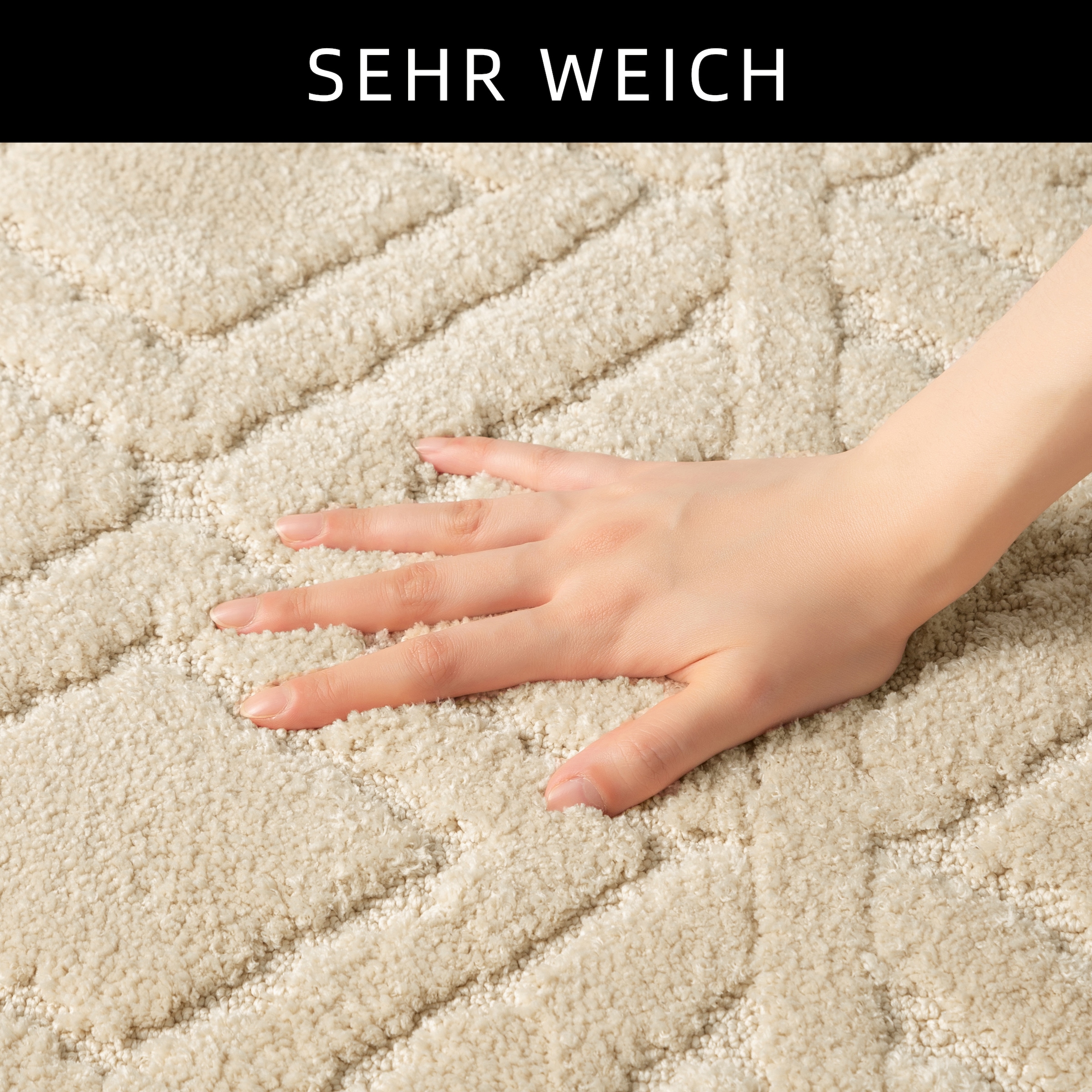 my home Badematte »Louvres, Badvorleger, Badezimmer Teppich, Duschvorleger« Höhe 10 mm rutschhemmend beschichtet schnell trocknend Badteppich, Uni Farben, Hoch-Tief Effekt, Boho-Style