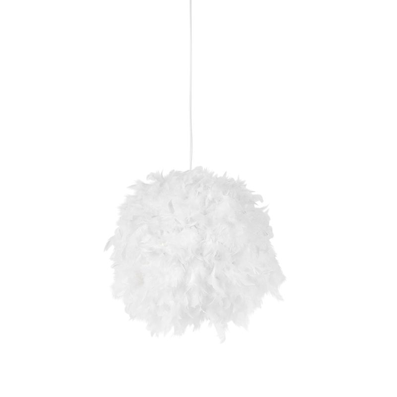 Landelijke hanglamp wit met veren - Feather
