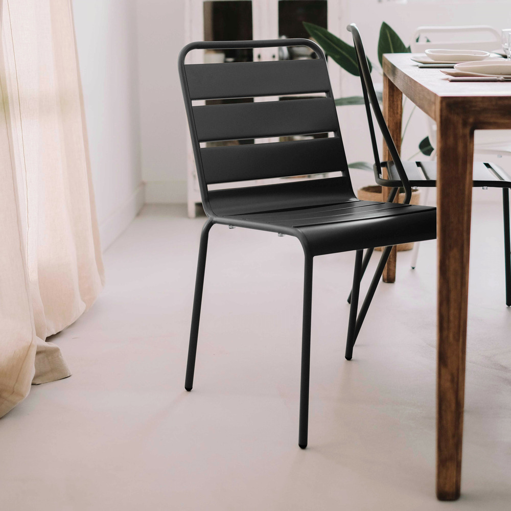 Chaise en métal anthracite