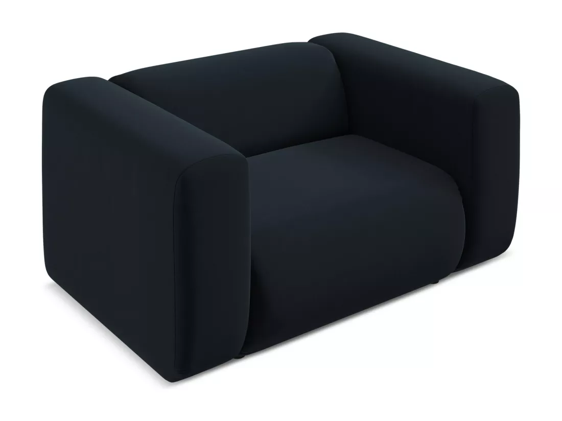 Fauteuil en velours - bleu royal - EKAHI