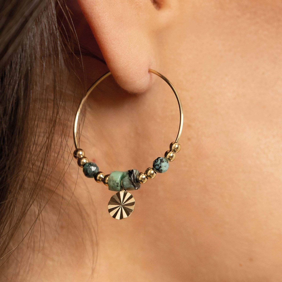 Boucles Cancun Pierres Pin Africain