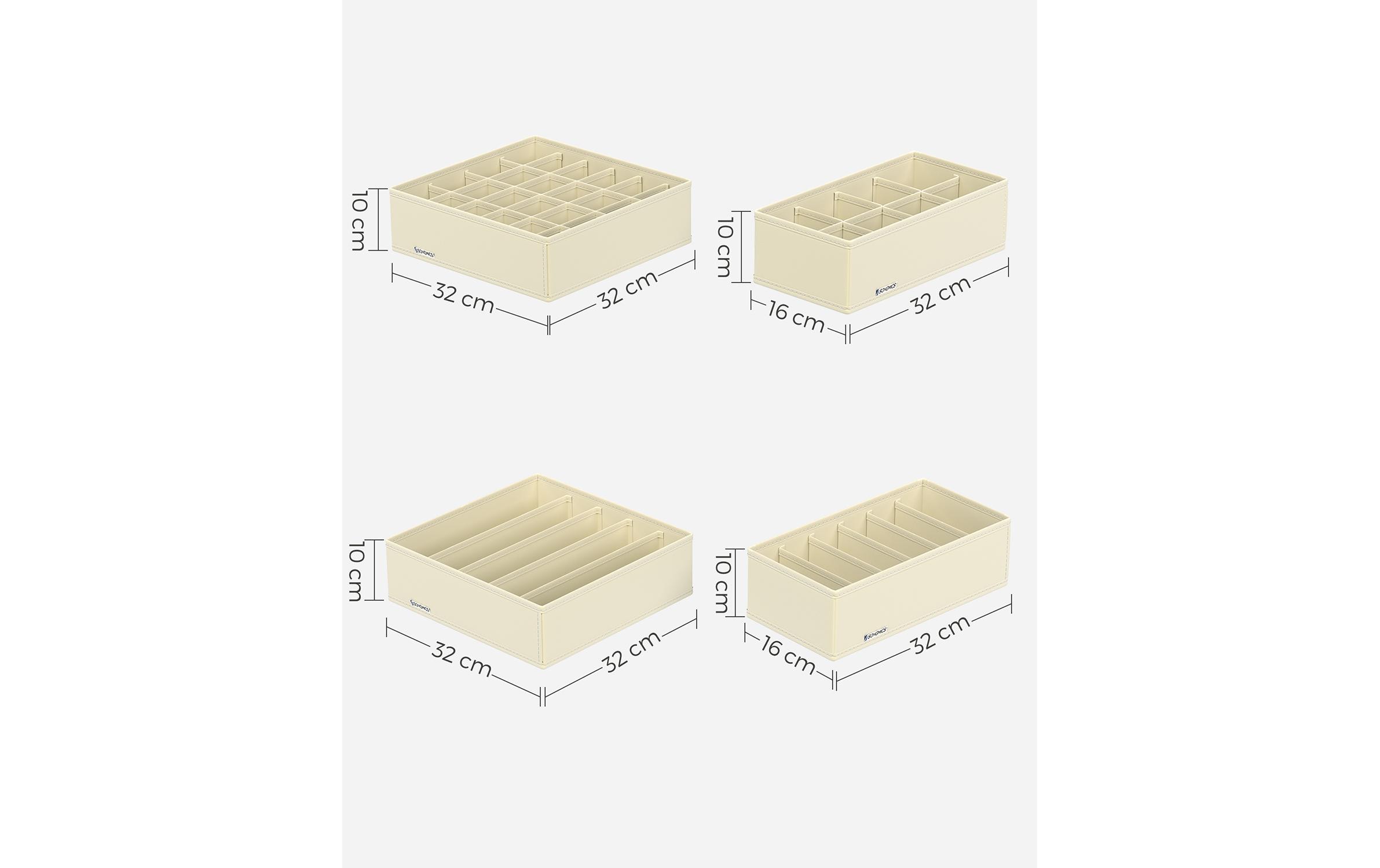 Flatbox BeigeUnterwäsche-Organizer 8er Set