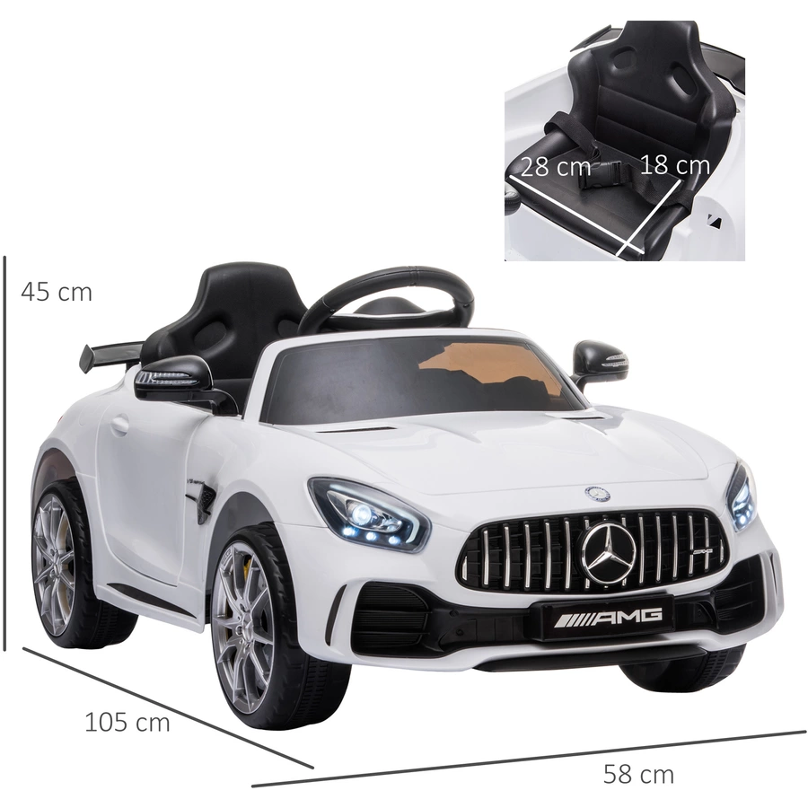 HOMCOM Kinder Elektroauto mit Scheinwerfer weiß