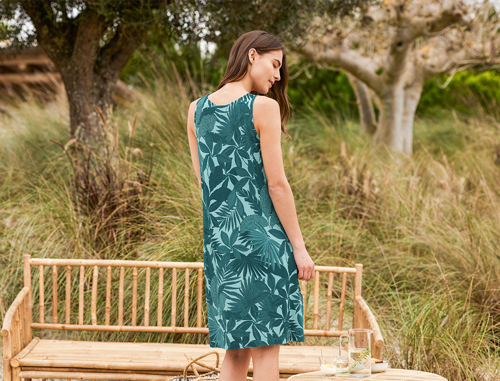 Robe turquoise-Balade exotique