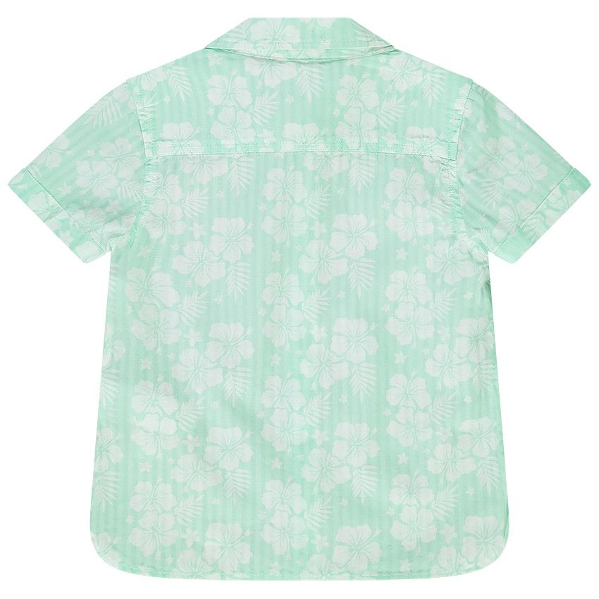 Chemise manches courtes imprimé hibiscus pour bébé garçon - Vert