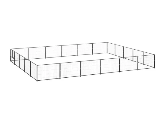 Chenil extérieur cage enclos noire 600 x 500 x 70 cm 02_0000521