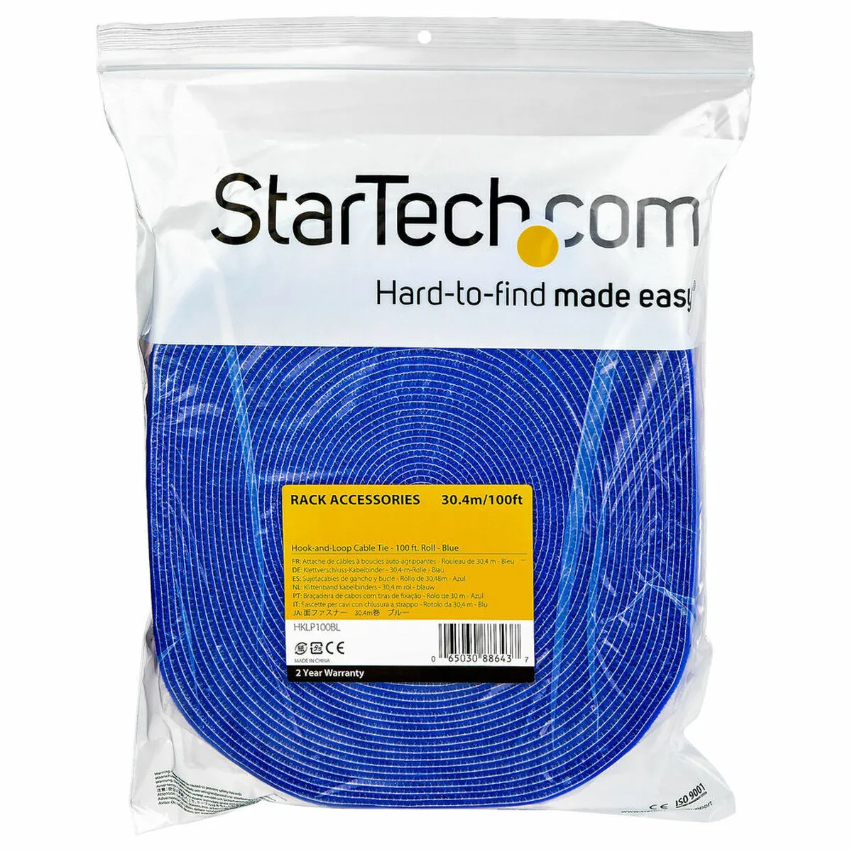Startech HKLP100BL Velcro Bleu