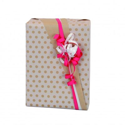 Logistipack - Papier cadeau kraft - 70 cm x 40 m - 60 g/m² - motif pois