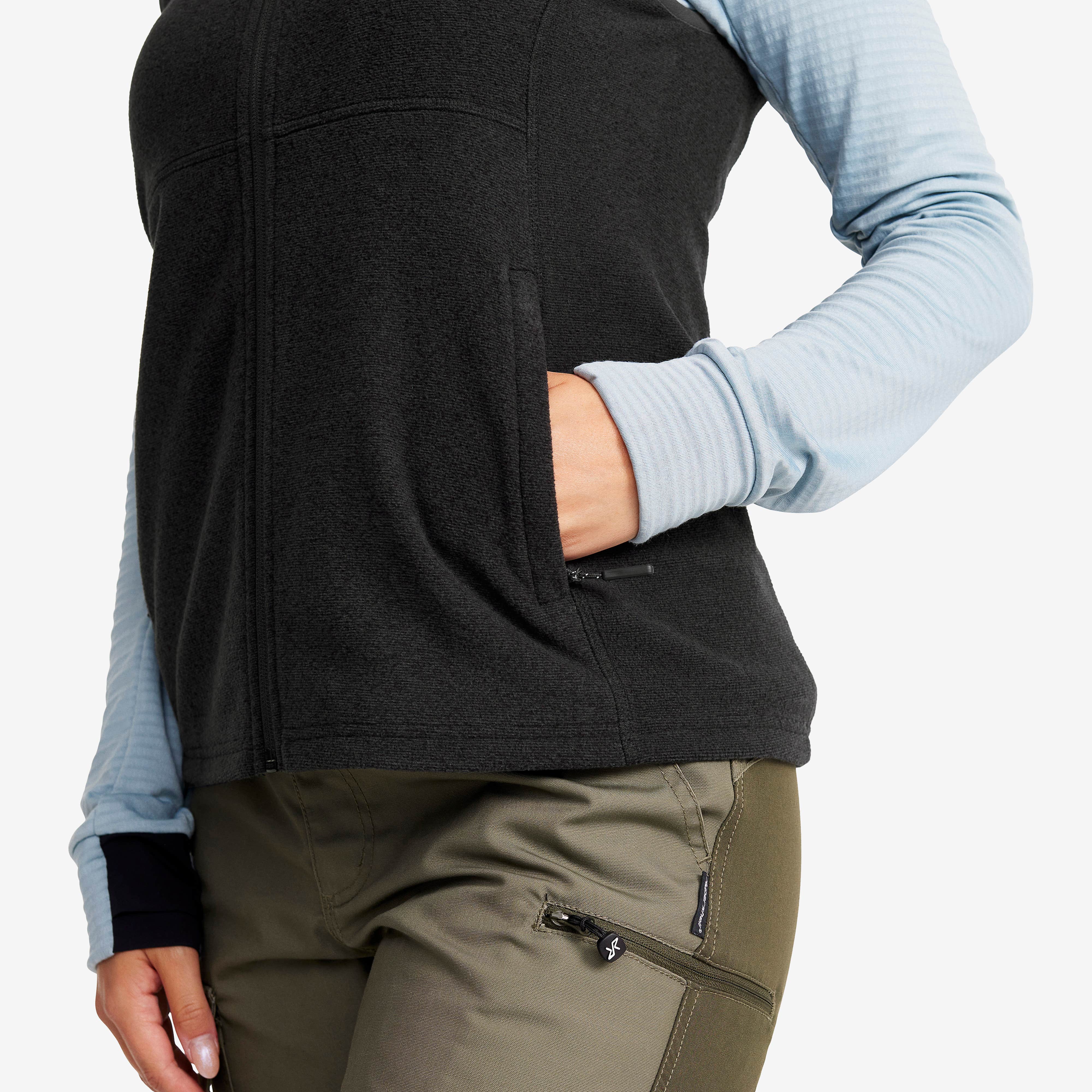 Essential Fleece Vest Dame Black