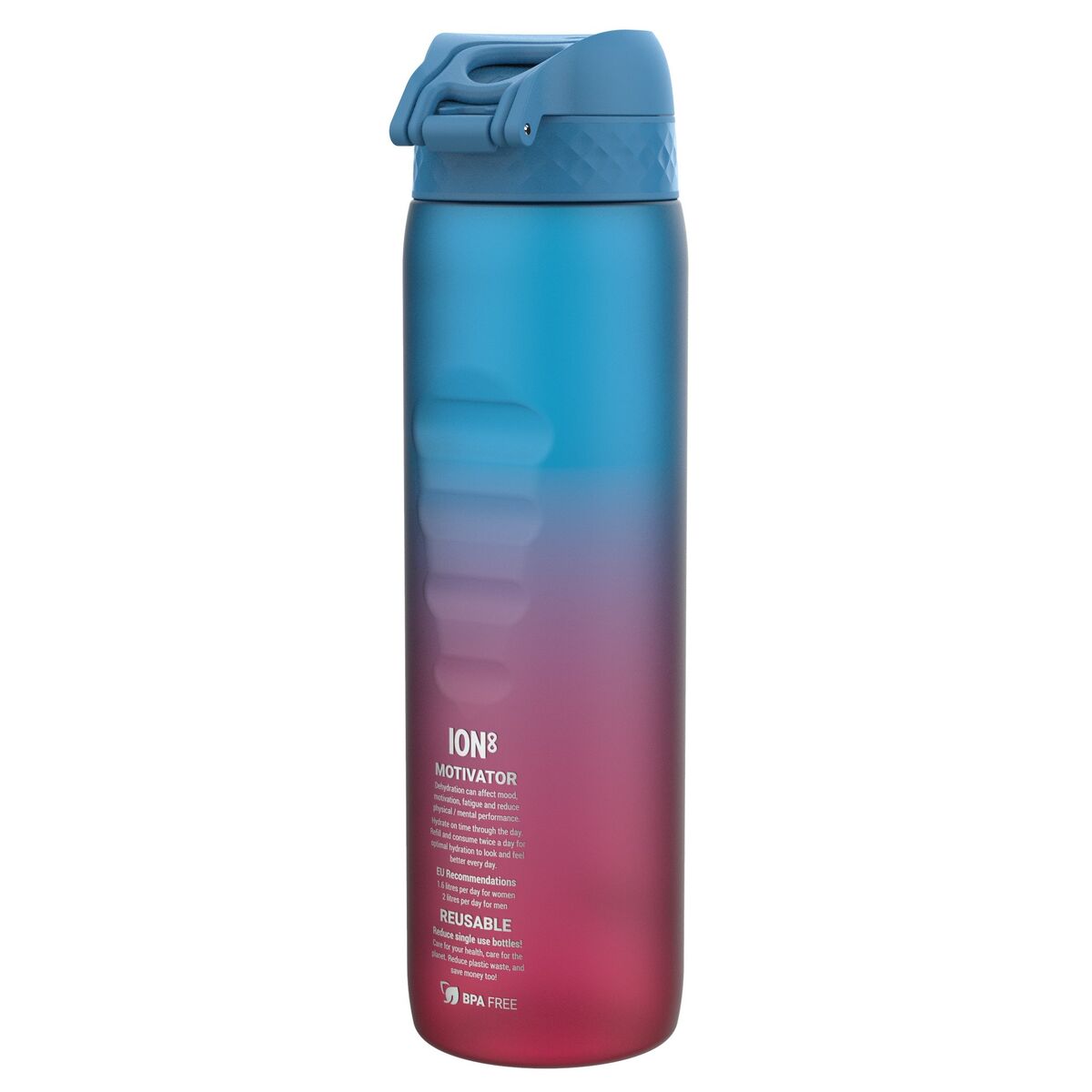 Motivational Bottle 1 liter, blue/pink