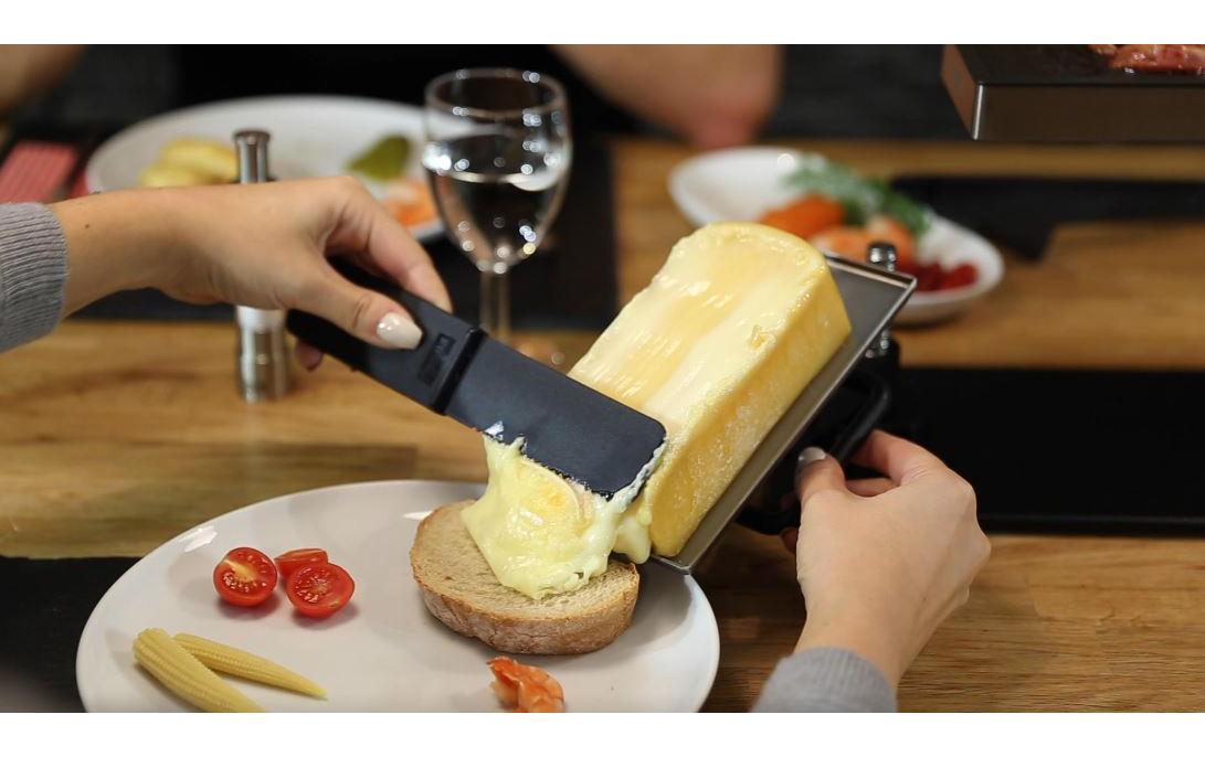 Raclette-Gerät Swing Silber/Schwarz<br>Raclettegerät mit Käsehalterung