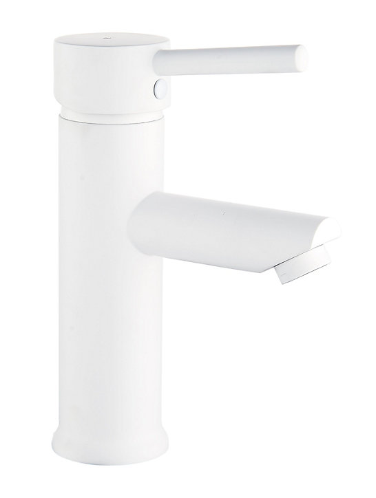 Mitigeur lavabo Essebagno Deco avec vidage en laiton coloris blanc modèle bas