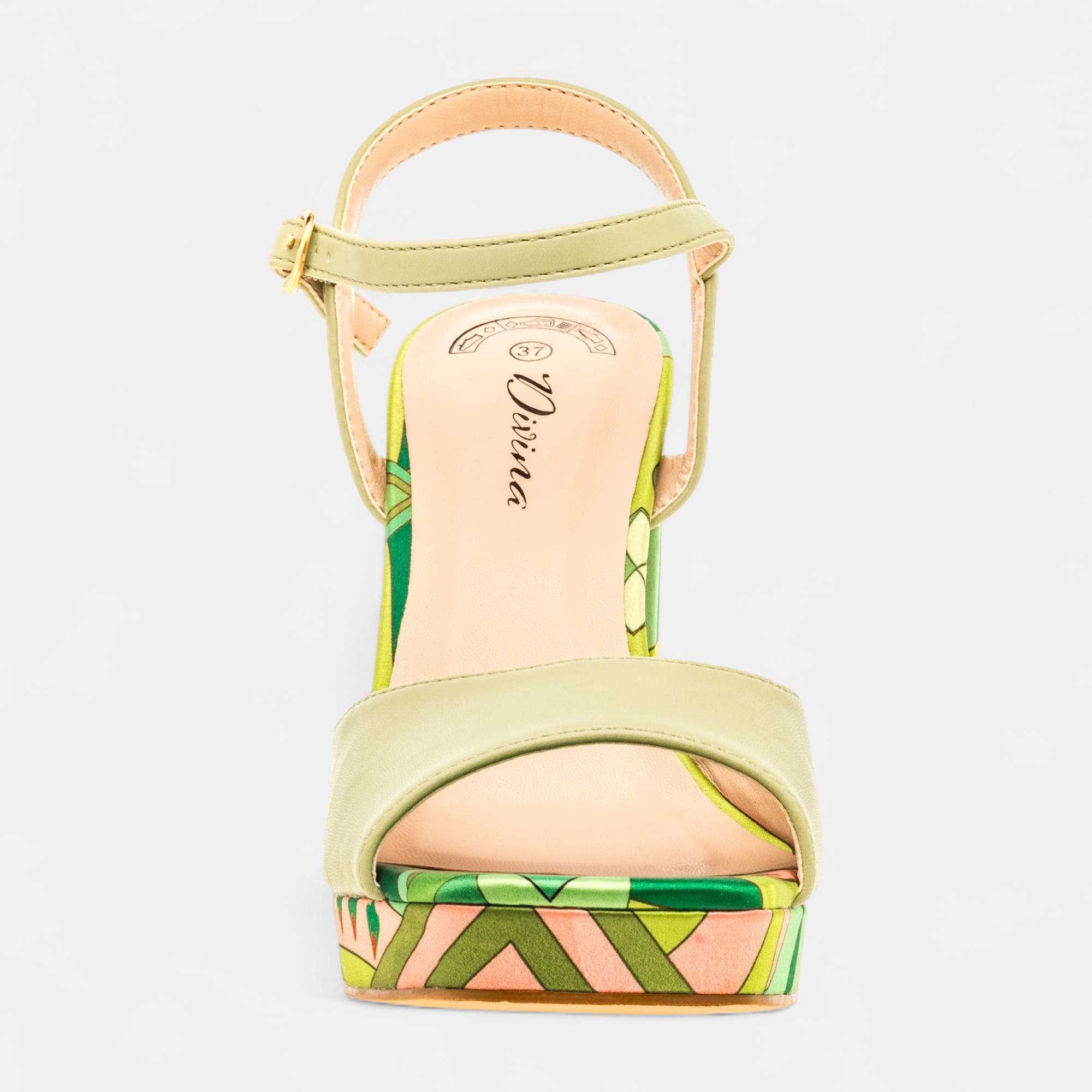 Nu-pieds à talon Femme vert clair