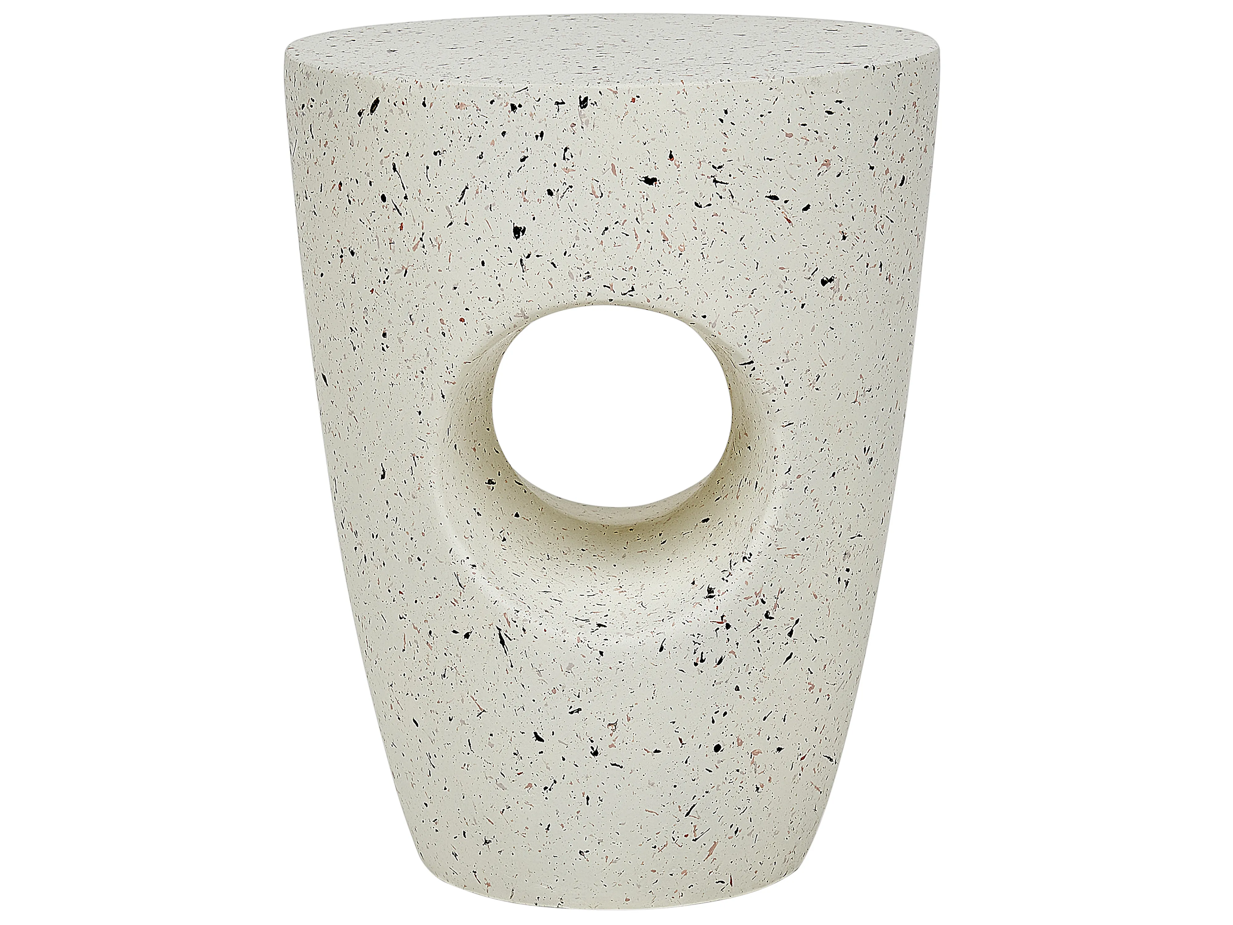 Bijzettafel EDOLO 37 cm 37 cm Terrazzo-effect Wit terrazzo