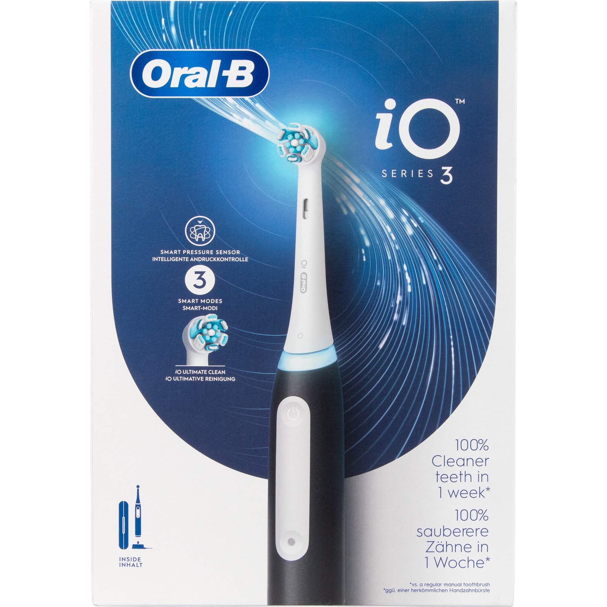 Braun Elektrische Zahnbürste Oral-B iO Series 3 Matt Black mit Reiseetuie