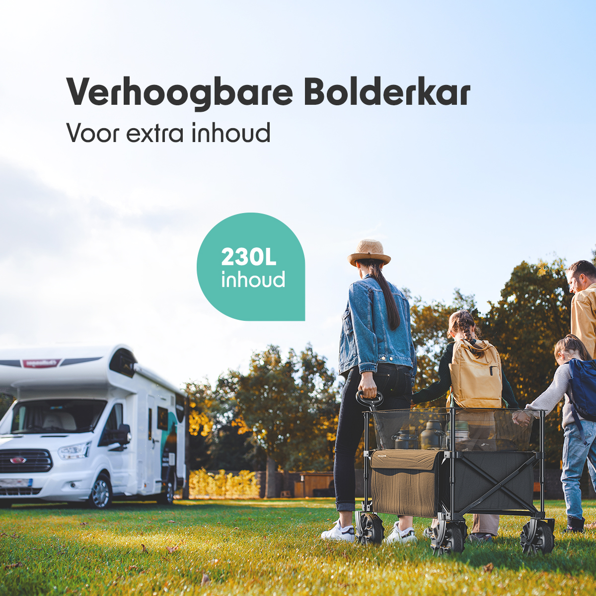 LifeGoods 230L bolderkar - Black