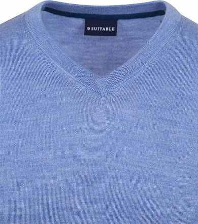 Suitable Merino Pullover V-Hals Lichtblauw MRI-V-23 kl 155321 Sky Blue kopen