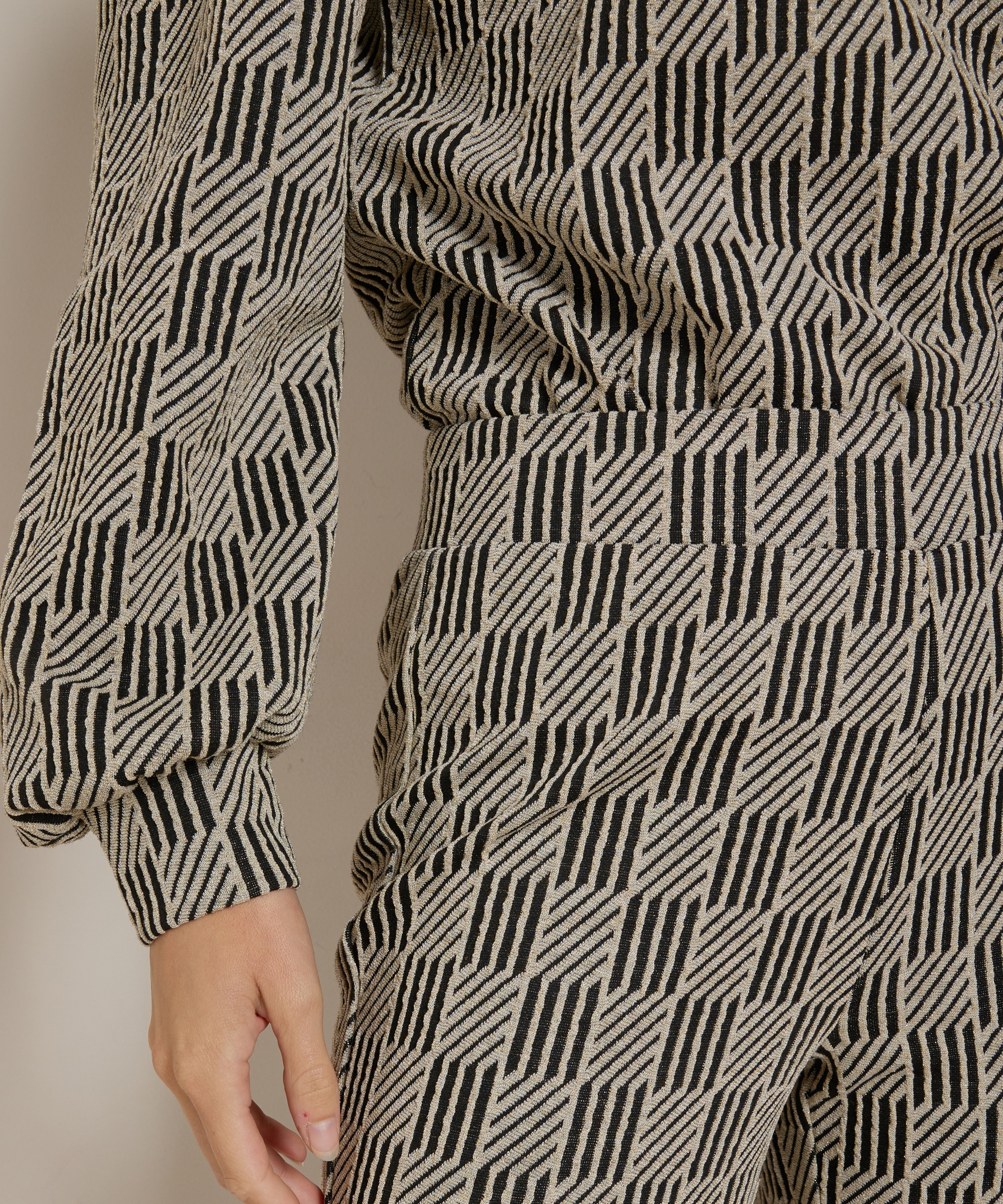 flared fit broek jacquard
