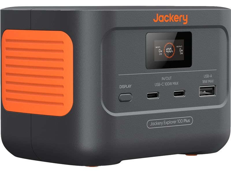 Jackery Power Station Explorer 100 Plus 99.2 Wh Tragbare Powerstation zum Aufladen von bis zu 3 Geräten