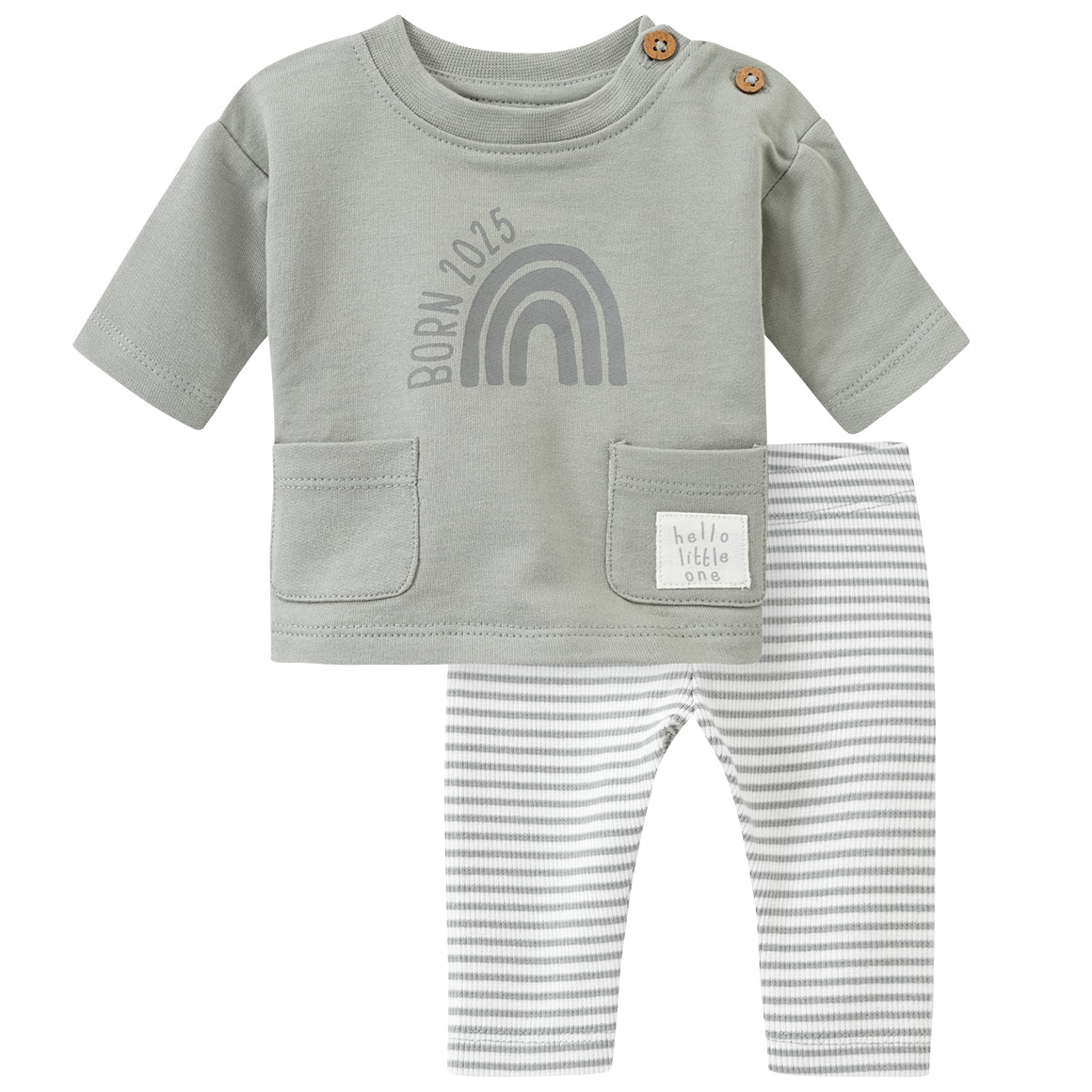 Topomini Pure Collection Newborn Sweatshirt und Hose Born 2025 salbei