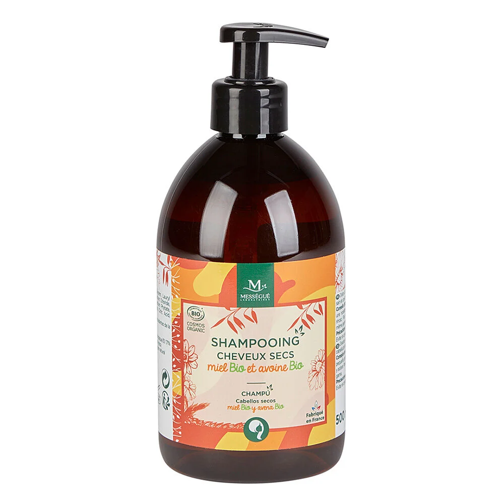 Shampooing cheveux sec miel bio et avoine bio