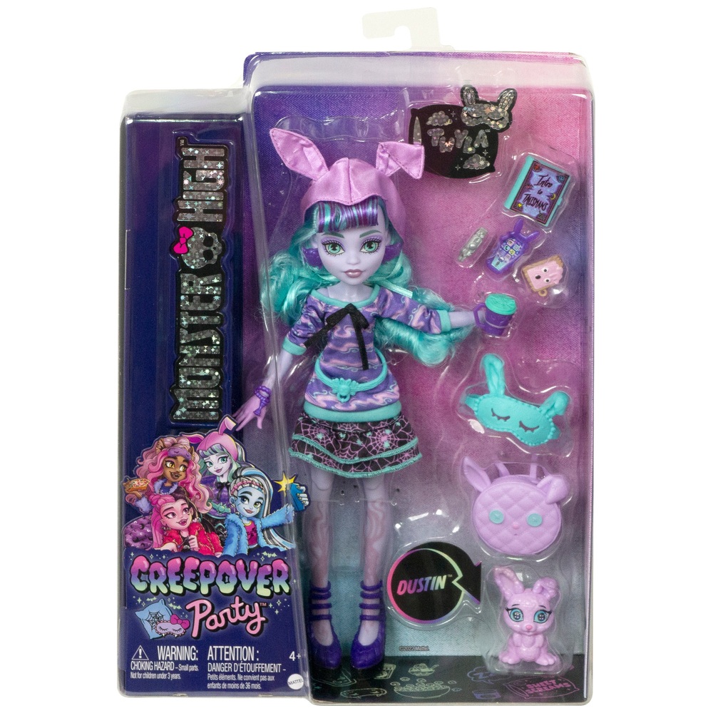 Monster High Creepover Party Twyla Puppe mit Haustier und Zubehör