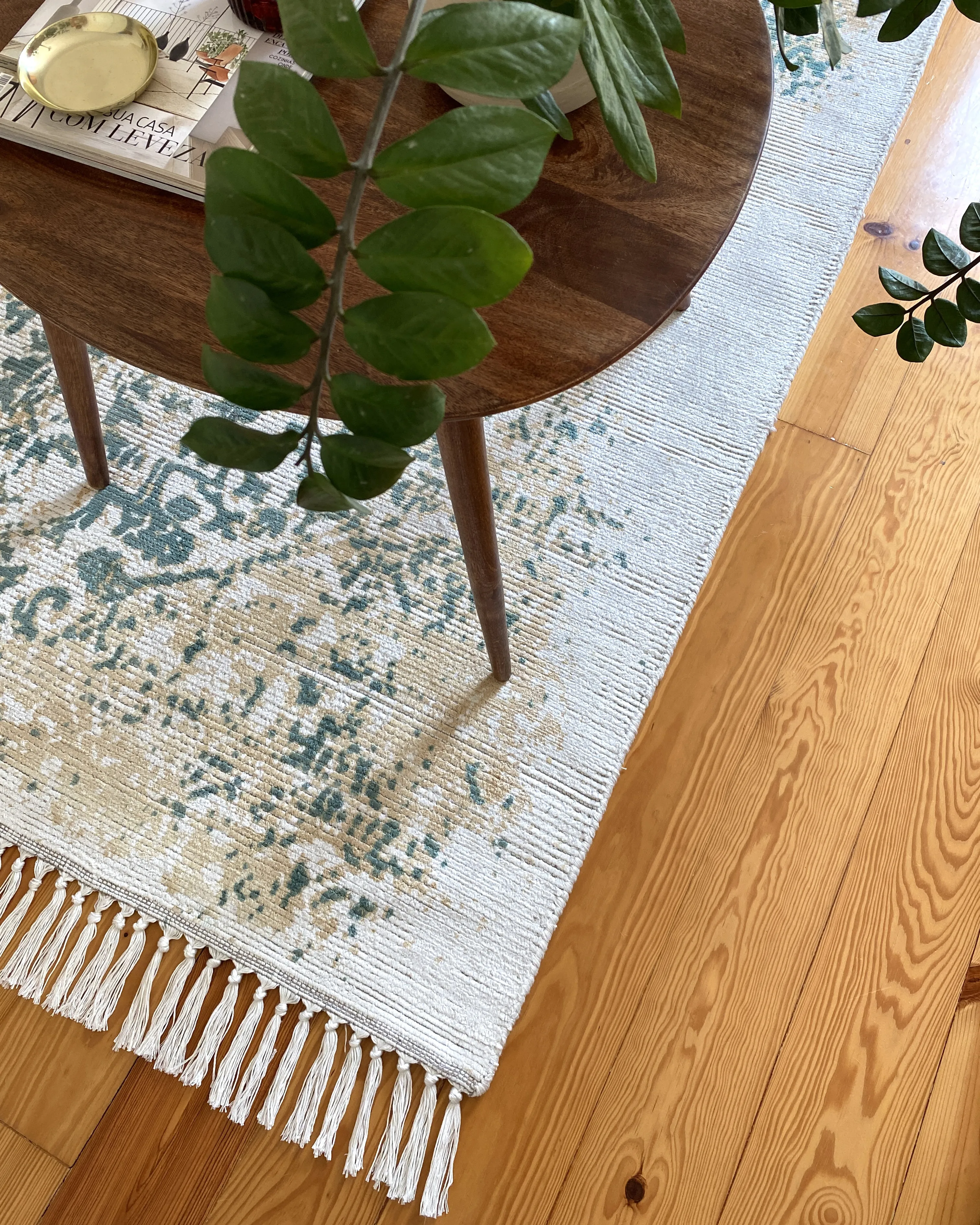 Vloerkleed BOYALI Lichtbeige 160 x 230 cm Viscose