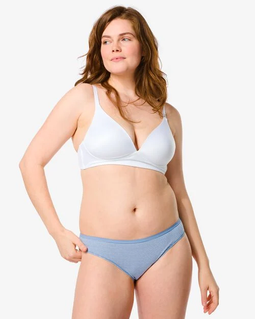 2 slips femme coton stretch bleu