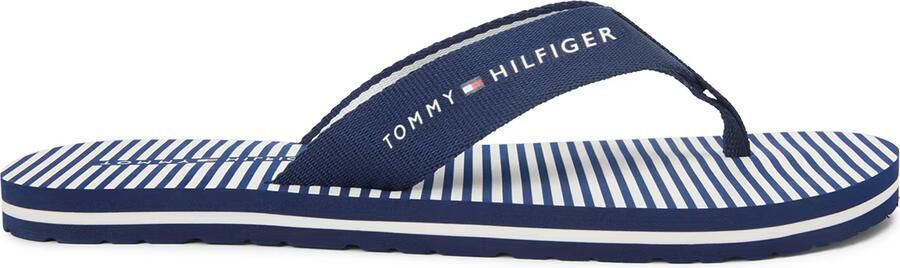 TOMMY HILFIGER Teenslipper 'Ithaca' donkerblauw wit