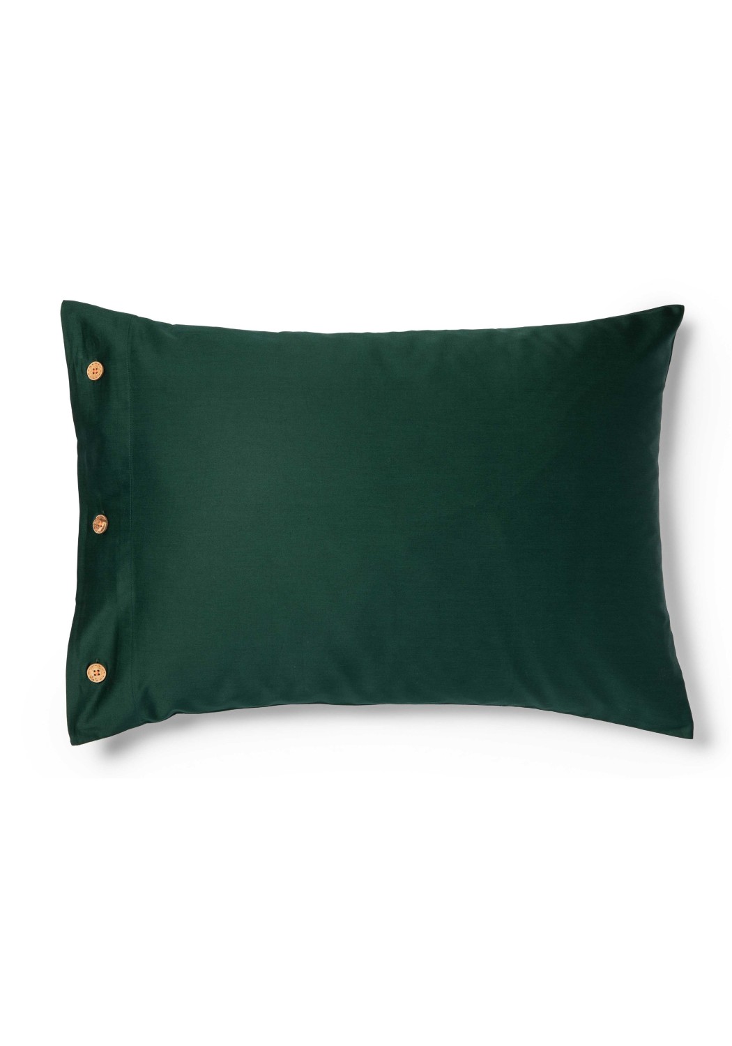 Storyfabrics Kissenbezug mit Kokosknöpfen Satin Dunkelgrün