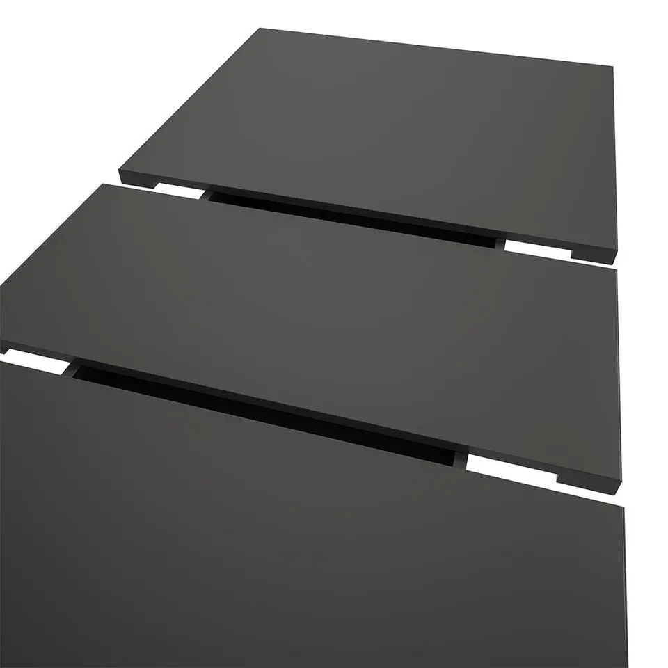 Hioshop Motion eetkamertafel X-poot 90x150/190cm incl 1 verlengblad grijs- eik