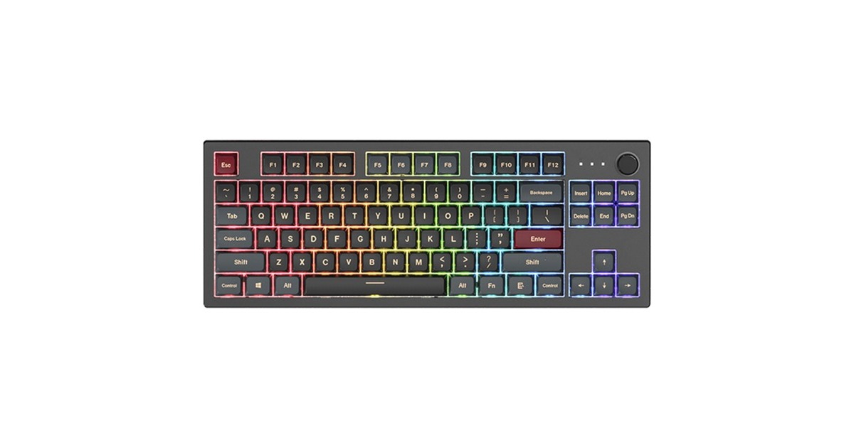 MontechMkey Darkness TKL, toetsenbord  (Zwart, US lay-out, Gateron G Pro Yellow, TKL, Hot-swappable, RGB, PBT)