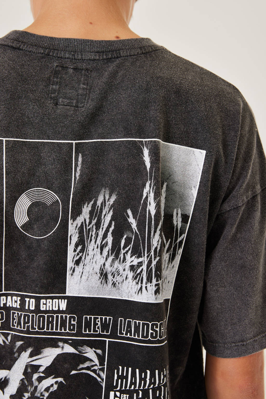 Garcia T-shirt met backprint donkergrijs