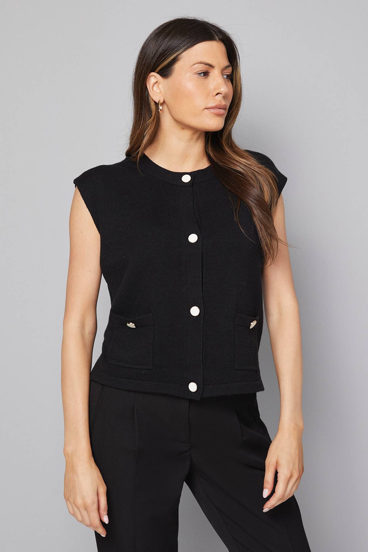 Wallis Débardeur Tricoté Boutonné