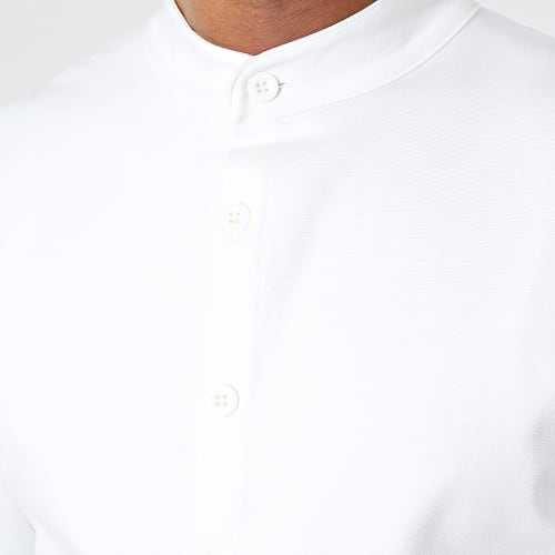 Ensemble Chemise Manches Longues Col Mao Et Pantalon Chino 1070521 Blanc