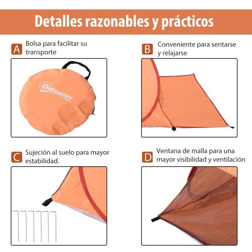 Tenda Outsunny Pop-Up, Laranja