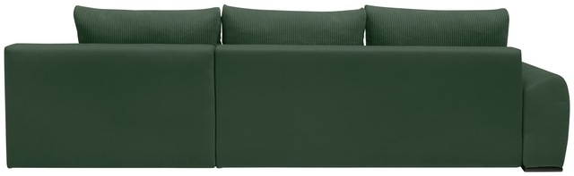 Home affaire Ecksofa »Win, L-Form,  Breite 285cm« optional mit Schlaffunktion und Bettkasten, dunkelgrün, Cord