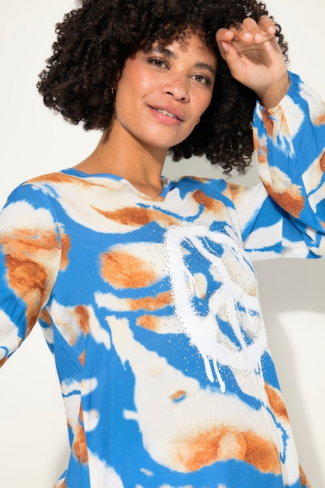 Tunika, A-Linie, Batik-Muster, Peace-Zeichen