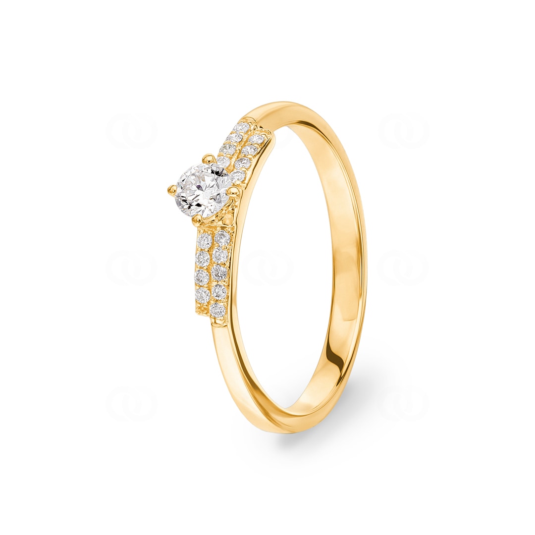 0.25 Karat Diamantring 750/18 K Gelbgold