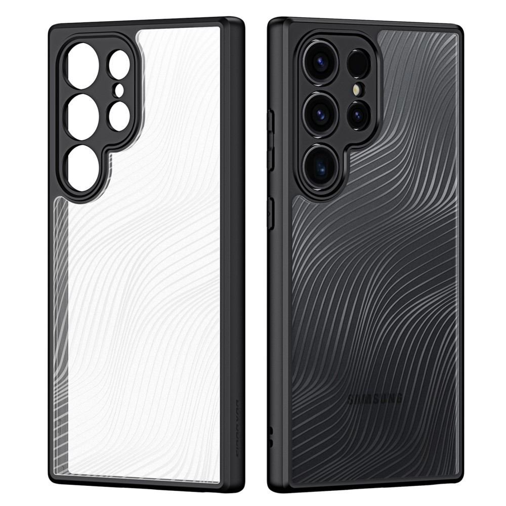 Samsung Galaxy S24 Ultra Hybrid Hülle TPU Bumper   Kunststoff Rückseite   Kameraschutz - Schwarz / Transparent