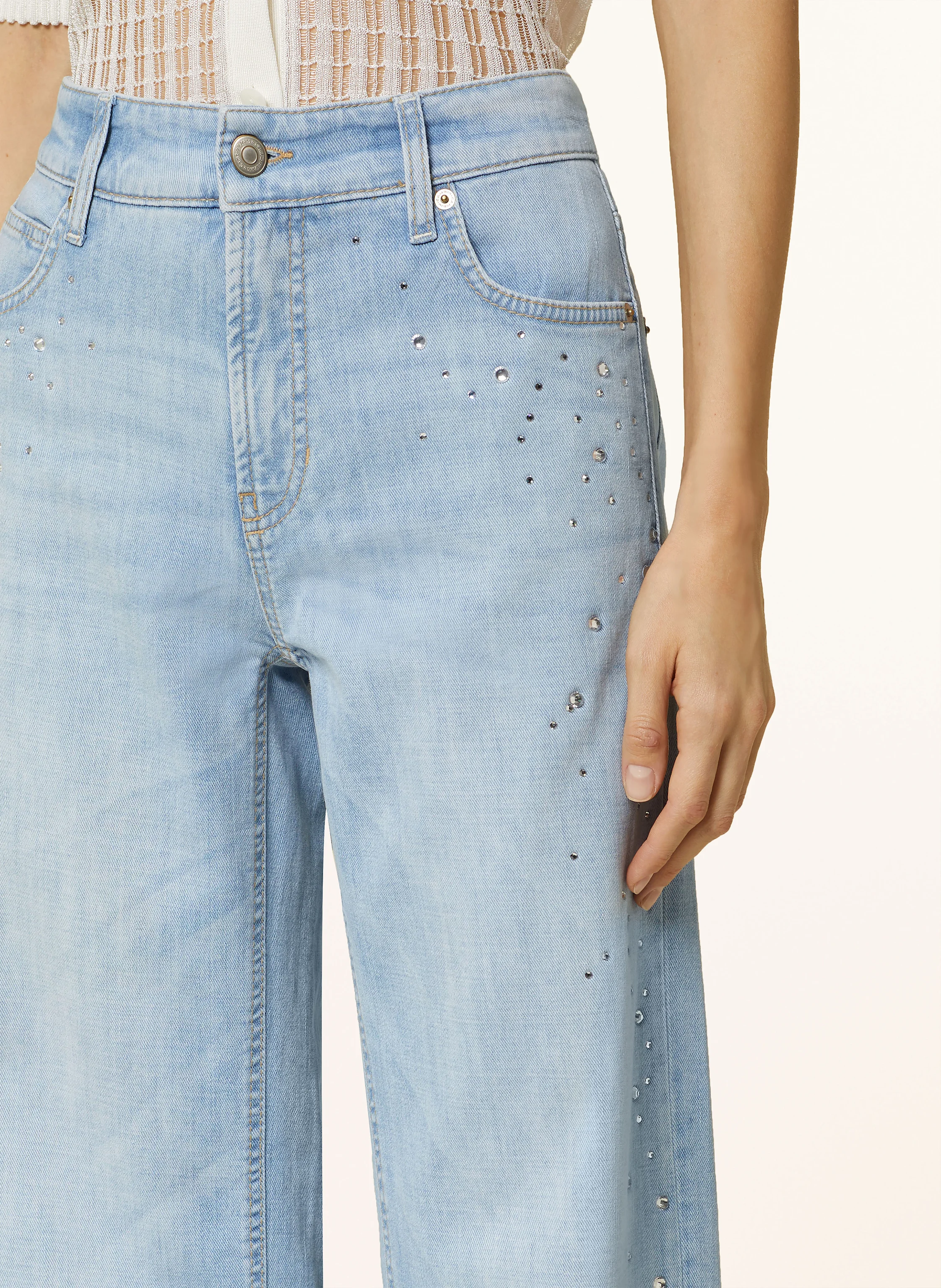 CAMBIO Straight Jeans AIMEE mit Schmucksteinen