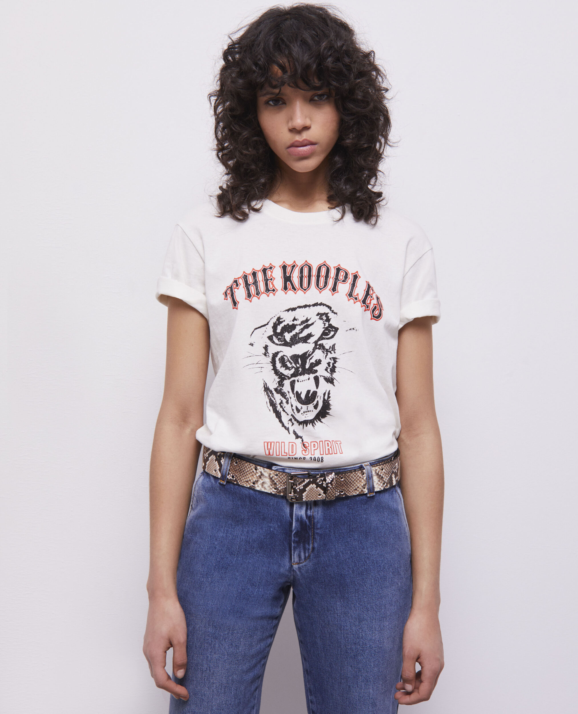 Ceinture python en cuir avec boucle carrée
