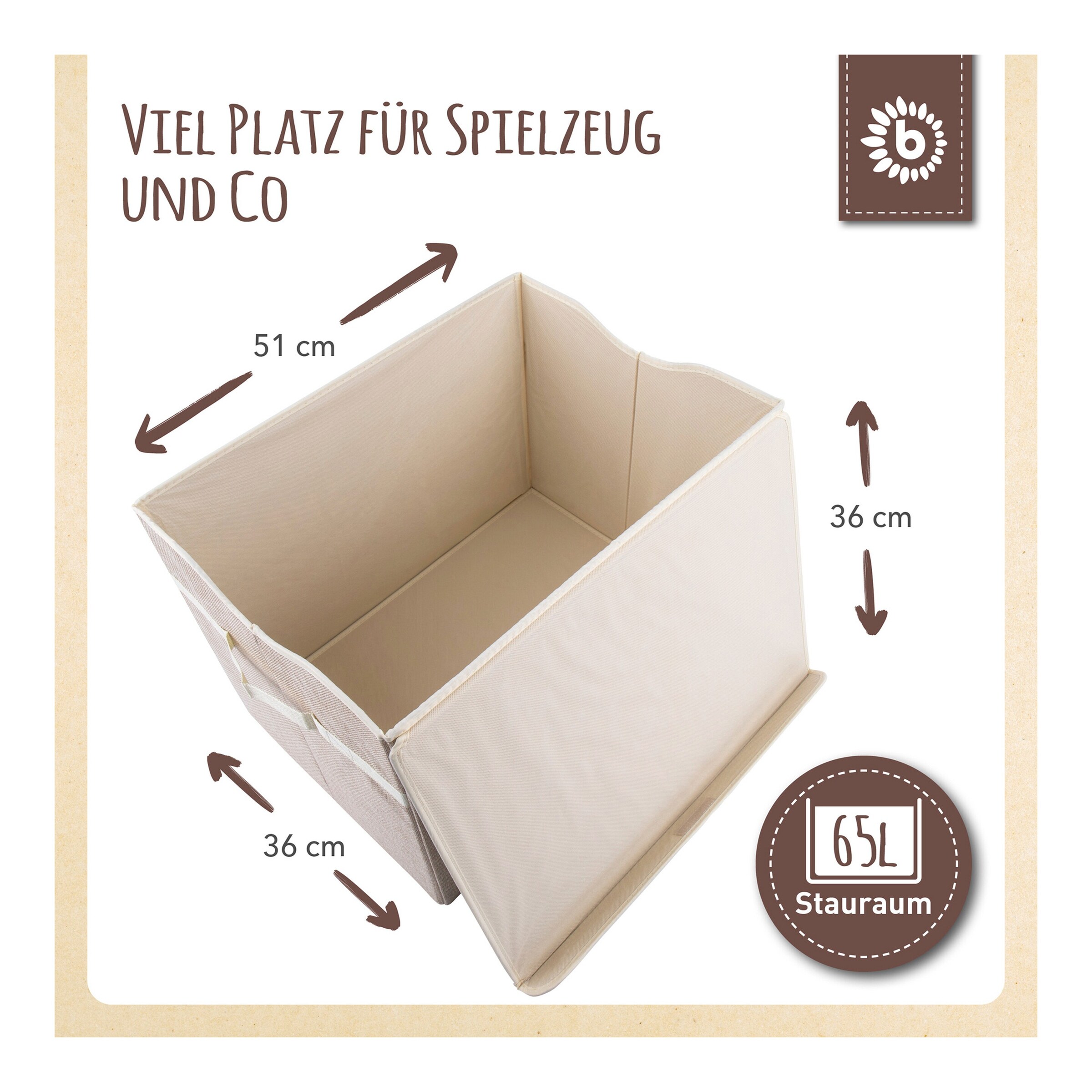 Bieco Aufbewahrungsbox 32x32x32 cm Wal / beige / braun / blau
