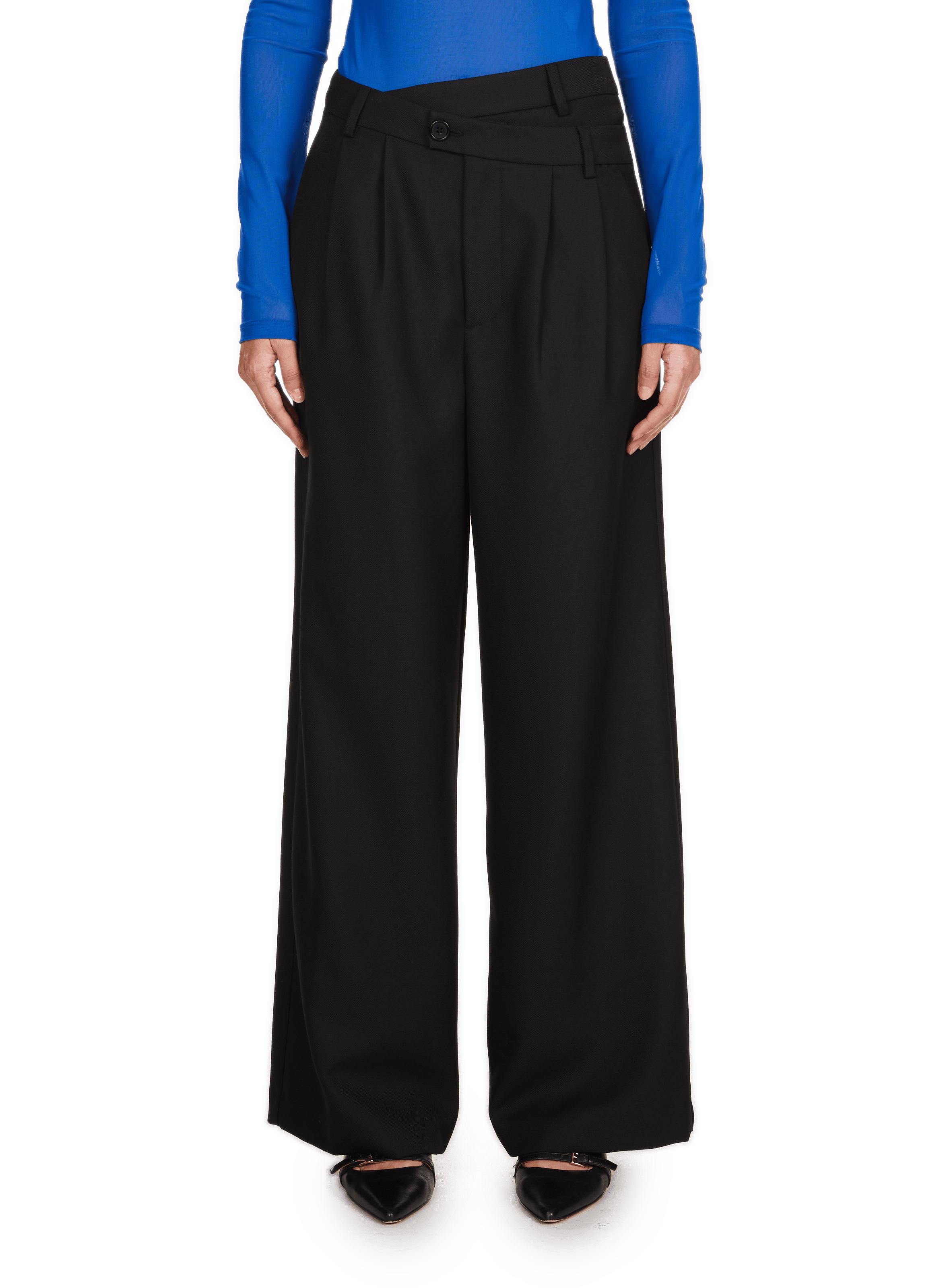 UCROS - Pantalon large taille haute | Noir