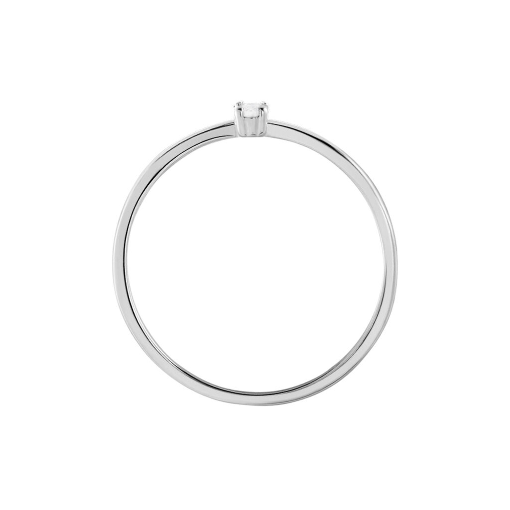 Bague Solitaire Djime Argent Blanc Oxyde De Zirconium