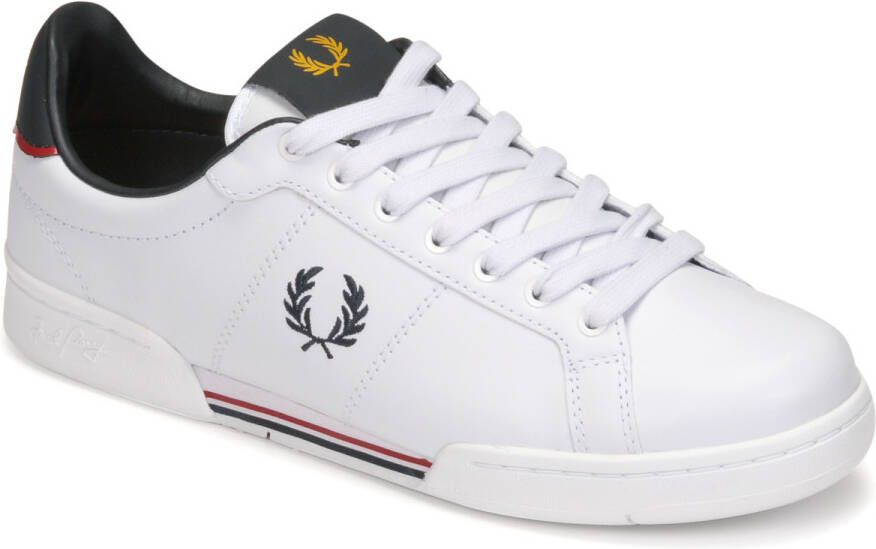 Fred Perry men's shoes leather trainers sneakers b722 Wit Heren